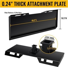 Heavy Duty 1/4″ Thick 3/8″ Top Bar Quick Tach Attachment Mount Plate