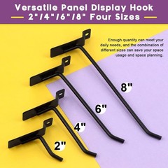 2-Inch Slatwall Hook Assortment Kit – 20 Durable Heavy-Duty Metal Hooks in Black