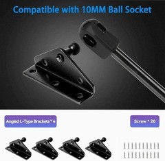 4 Pack 10mm Ball Stud Bracket Gas Strut Mounting Bracket for Lift Support Shocks