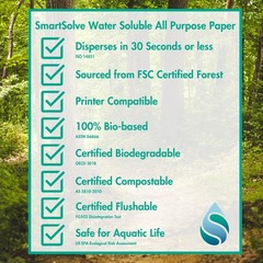 3pt Water Soluble Paper Dissolves in Water Biodegradable Letter 8.5×11″ 10 Pack