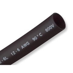 SHRINK-KON HS16-12-4 Shrink Tubing,4 ft,Blk,0.35 in ID,PK5 3KH63