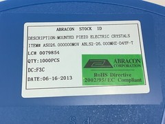 1000pc Abracon Mounted Piezo Electric Crystals 18PF AS026 ABLS2-26.000MHZ-D4YF-T