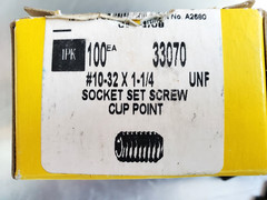 Holo-Krome Socket Set Screw #10-32 X 1 1/4-1 box (100ea) Alloy Steel/#33070 NOB