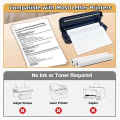 6 Rolls Thermal Paper 8.5” x 11” for Thermal Printer, Compatible with A285M/ N