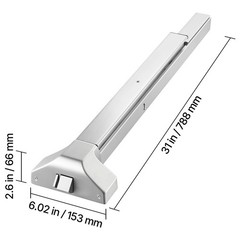 Uimoso Push Bar Exit Device with Dual Locking Bolt for 31″ Doors
