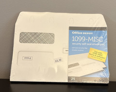 Lot of 4- Office Depot Double-Window Self-Seal Envelopes For 1099-MISC 25PK each