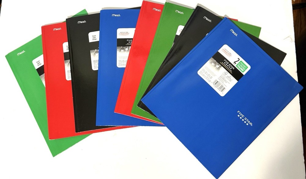 Five Star 2-Pocket & 3-Prong Laminate Folders, 11 x 8.5 (8-PACK) New Free Ship