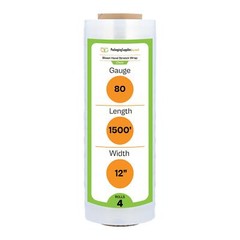 Blown Sigma Stretch Hand Wrap Film 12″ x 1500′ x 80 Gauge (4 Rolls)