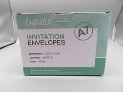 Eupako 5.25 x 7.25 Envelopes Self Seal 250 Pack, White A7 Envelopes, Kraft Paper