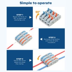 Lever Wire Connectors 20pcs Kit Awg 28-12 Quick Splice Compact Terminals