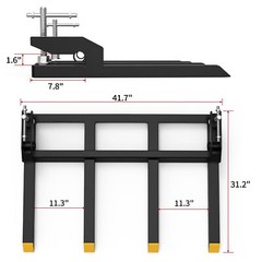 42″ Clamp on Heavy Debris Fork for Tractor Skid Steer Buckets Universal 2500lbs