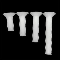 US Stock 50pcs M4 x 12mm Nylon screws countersunk head flat head screws White