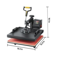 Heat Press Machine 2-In-1 15x15in Sublimation Print Transfer DIY T-shirt Cap