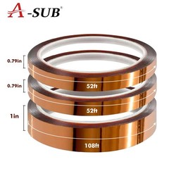 A-SUB 3 Rolls Polyimide High Temperature Heat Resistant Tapes 20 + 25mm Thermal