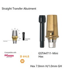 US Dental Titanim Hiossen ET Straight Transfer Abutment Mini/Regualr fit 1-6.0mm