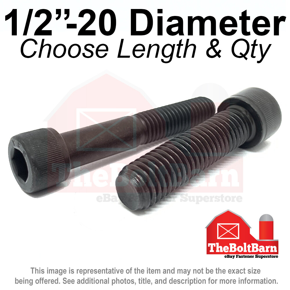 1/2″-20 Allen Socket Head Alloy Cap Screws Bolts Black Oxide FINE(Pick Size Qty)