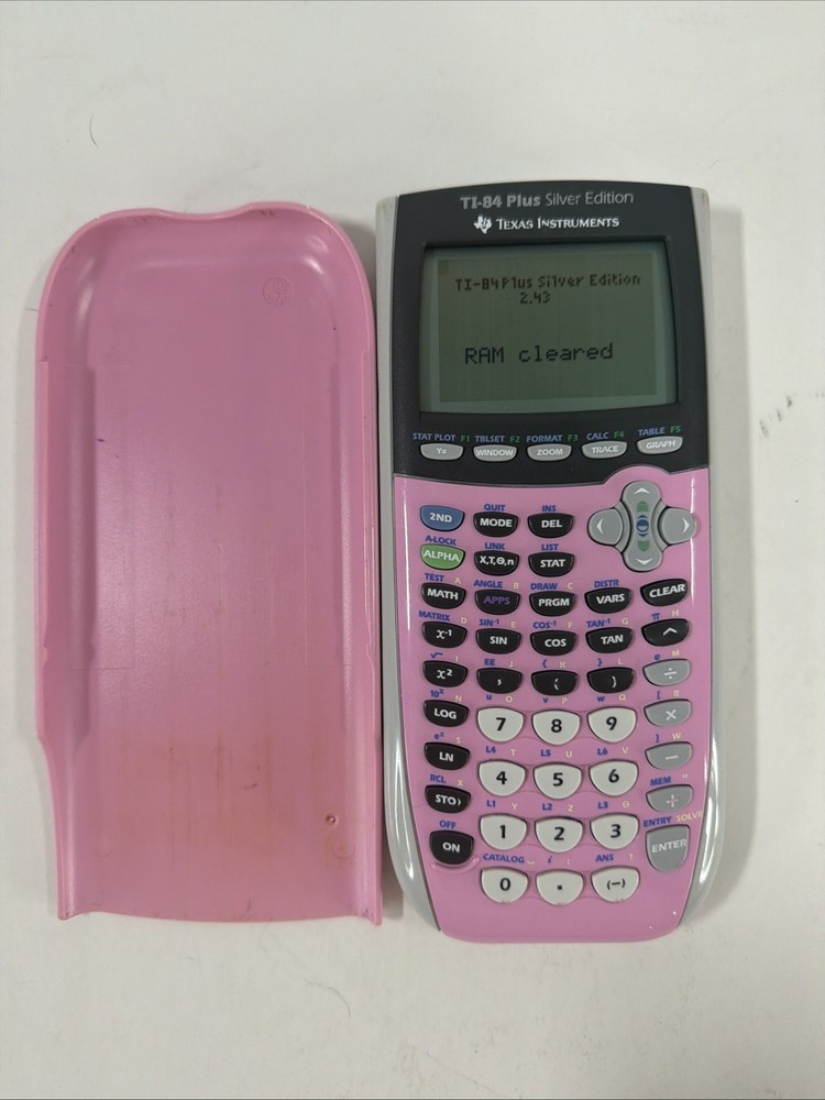 Texas Instruments TI-84 Plus Silver Edition Pink Graphing Calculator w/ Case