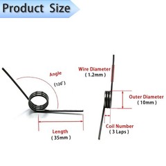10 PCS Small Torsion Springs 120 Degrees VShaped 1.2mm x 10mm x 3laps