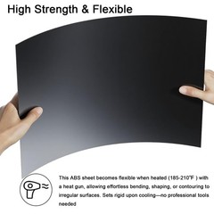 ABS Plastic Sheet 1/16 Inch Thick – 4PACK 12″ x 8″ Black Rigid ABS Board Impa…