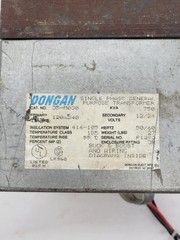 DonGan 35-M030 Transformer Single Phase 120/240V KVA 750 Temperature Class 105