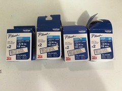 Genuine Brother (4) TZe-2512PK Black on White 1 Inch (8 Tapes- Open Box)