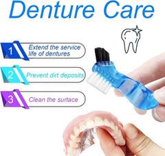 Elegant Dark Blue Travel Mouthguard Cleaning Case with Detachable Drain Basket