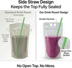 Resealable Drink Bag Set for Juice & Cocktails