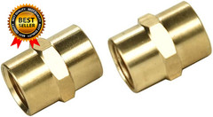 2 Pack 1/4″ X 1/4″ NPT Coupler, Brass Female Pipe Fitting