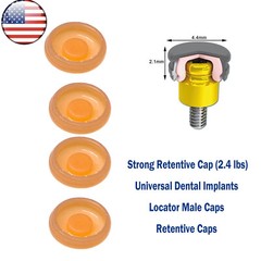 US Overdenture Locator Abutment 2.4 lbs Removable Retentive Male Caps 4pcs