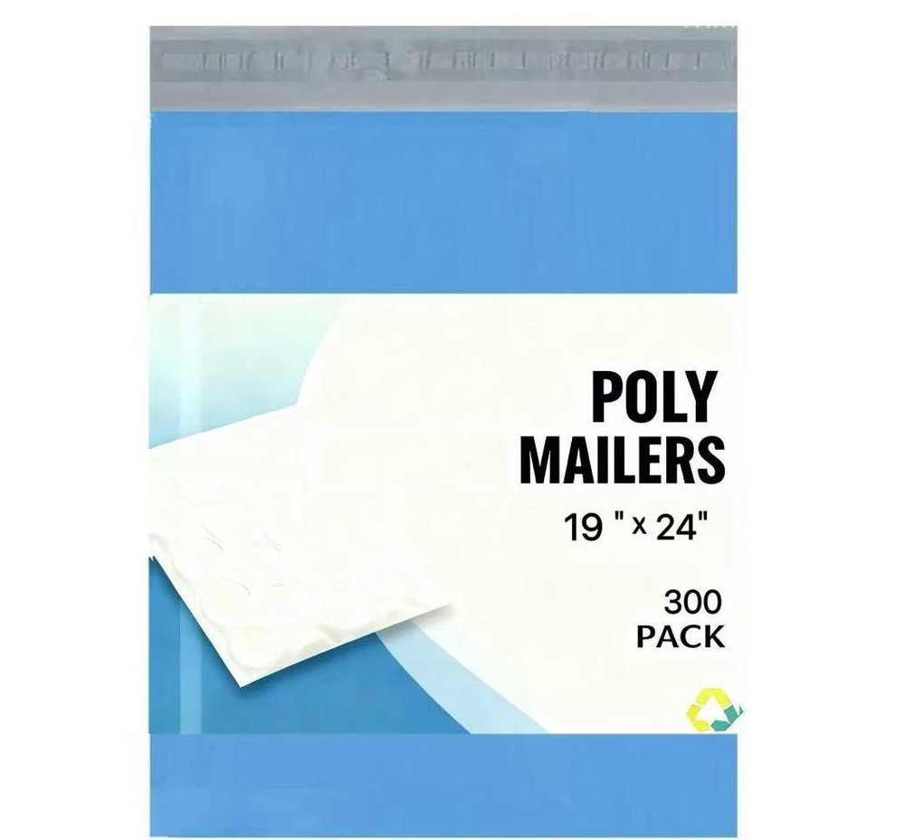 #7 19×24 Poly Mailers Plastic Mailing Envelopes Shipping Bags LIGHT BLUE 300 PCS