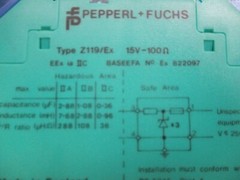 PEPPERL+FUCHS BARRIER MODULE 15V-100 OHMS Z119/EX