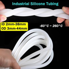 ID 2mm-38mm High Temp Industrial Silicone Tubing Flexible Rubber Hose Pipe White