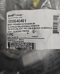 BRAD POWER CC4030K17M200G, DOUBLE-ENDED CORDSET, 1300640461, NIB