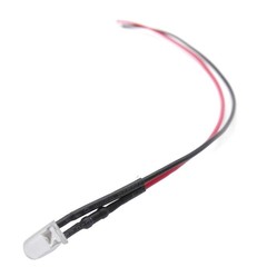Small LED Light Clear Bulb Round Top Indicator PCB Attached Pre-Wired 5V-12V DC