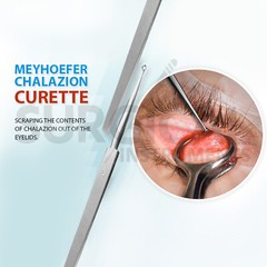 3 Pcs Meyhoefer Chalazion Curette Surgical Medical ENT Instruments – 5″ German G