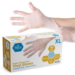 MED PRIDE Disposable Medical Grade Vinyl Exam X-Large (Pack of 100), Clear
