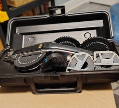 Dymo Model 1570 Chrome Dial Type Label Maker Complete W/ Travel Case & 3 Wheels