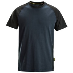 Mens Snickers Workwear Two Coloured T-Shirt Combo Top Black Red Blue 2550 S-XXXL