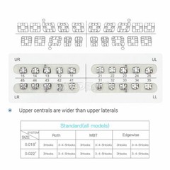 AZDENT Brackets de Ortodoncia Dental Standard Roth MBT 022/018 Ganchos 3/345