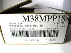25sets/100pcs M3-0.50X8mm Stainless Phillips Pan Head Screws, (25 Sets of 4pcs)