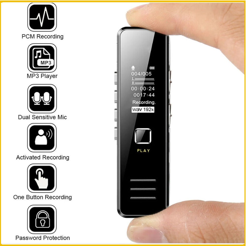 Digital Voice Recorder Dictaphone Audio Sound Recorder Mini Spy Lecture MP3 2025