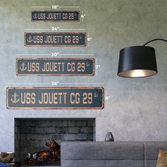 USS JOUETT CG 29 Vintage Street Sign us navy ship veteran sailor rustic gift