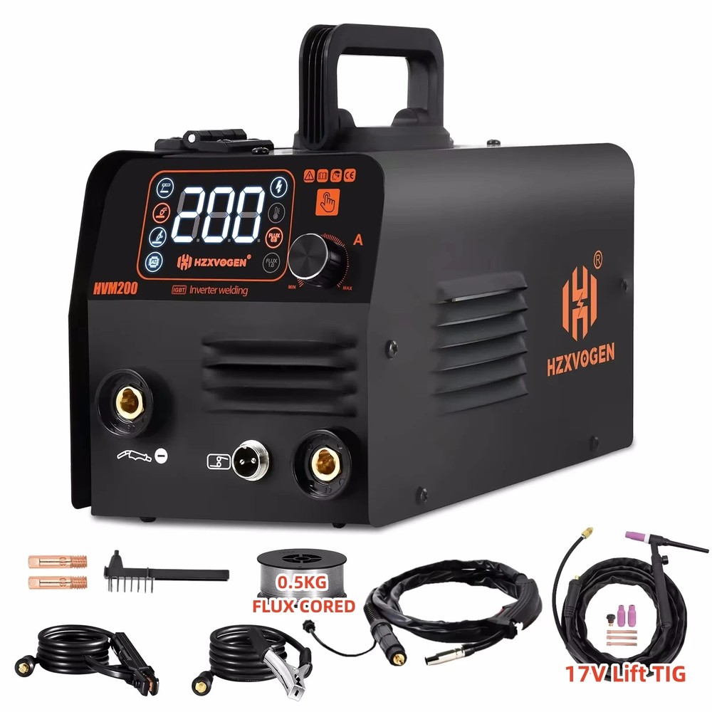 HZXVOGEN 3 in1 MIG/TIG/MMA Semi Automatic Welding Machine HVM200 Inverter Welder