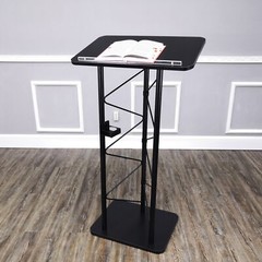 Truss Metal and Wood Podium 25X16X47 Tall Church Pulpit Lectern with Cup Holder