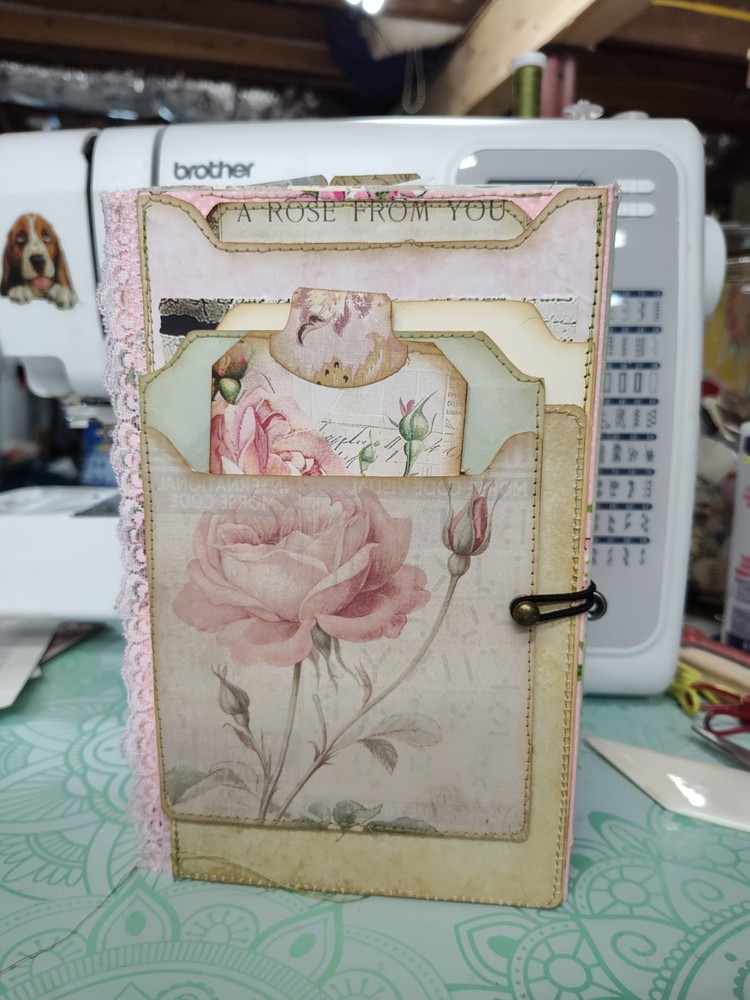 Handcrafted Pink & Green Floral Journal, Planner, Notebook, Album