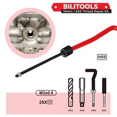 BILITOOLS M3x0.5 Helicoil Thread Repair Kit Metric HSS Drill