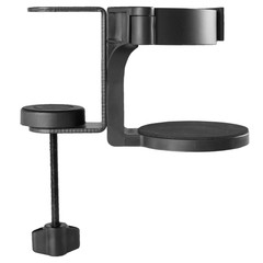 VIVO Black Clamp-on Cup Holder for Desk and Bed Frame, Anti-Spill Drink Support