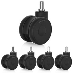 5PCS Office Chair 2.5″ Casters Heavy Duty Rubber Swivel Wheels Replacement