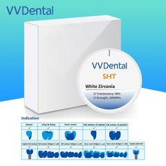 SHT Multilayer White Zirconia Blocks Preshaded Discs Translucence 46%