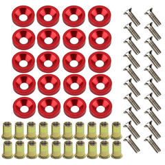 20PC CNC Fender Washer Bolt Rivet Nut Kit M6x20mm Aluminum Anodized Set